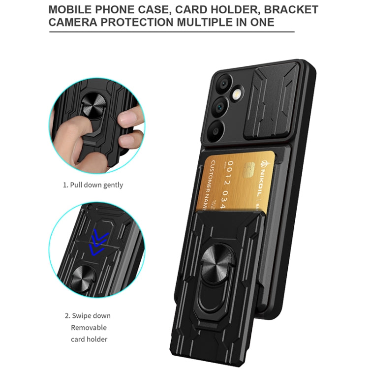 For Samsung Galaxy A16 5G Sliding Camshield TPU+PC Phone Case with Card Slot