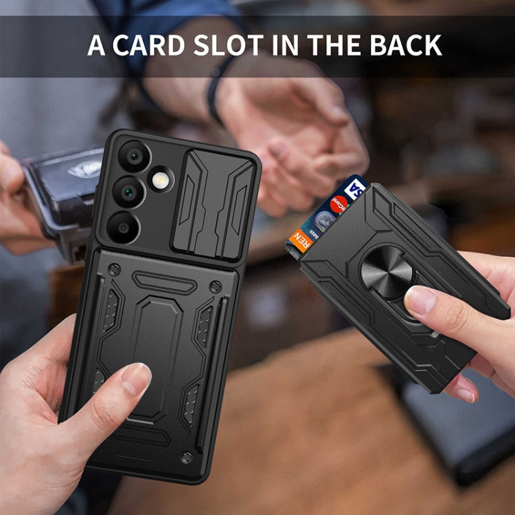 For Samsung Galaxy A16 5G Sliding Camshield TPU+PC Phone Case with Card Slot
