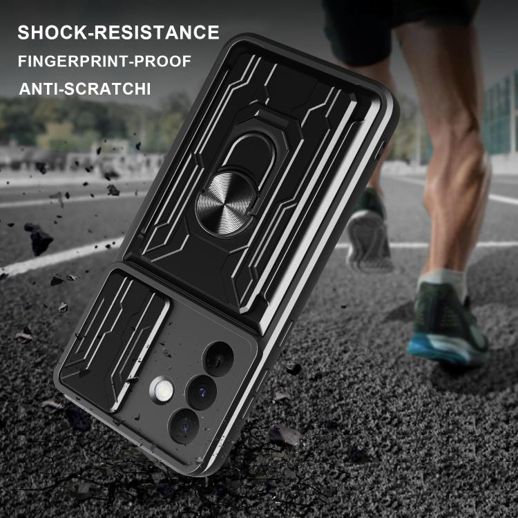 For Samsung Galaxy A56 5G Sliding Camshield TPU+PC Phone Case with Card Slot