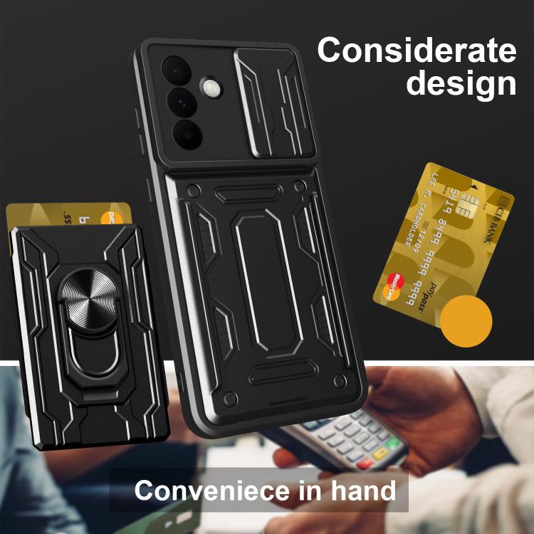 For Samsung Galaxy A36 5G Sliding Camshield TPU+PC Phone Case with Card Slot