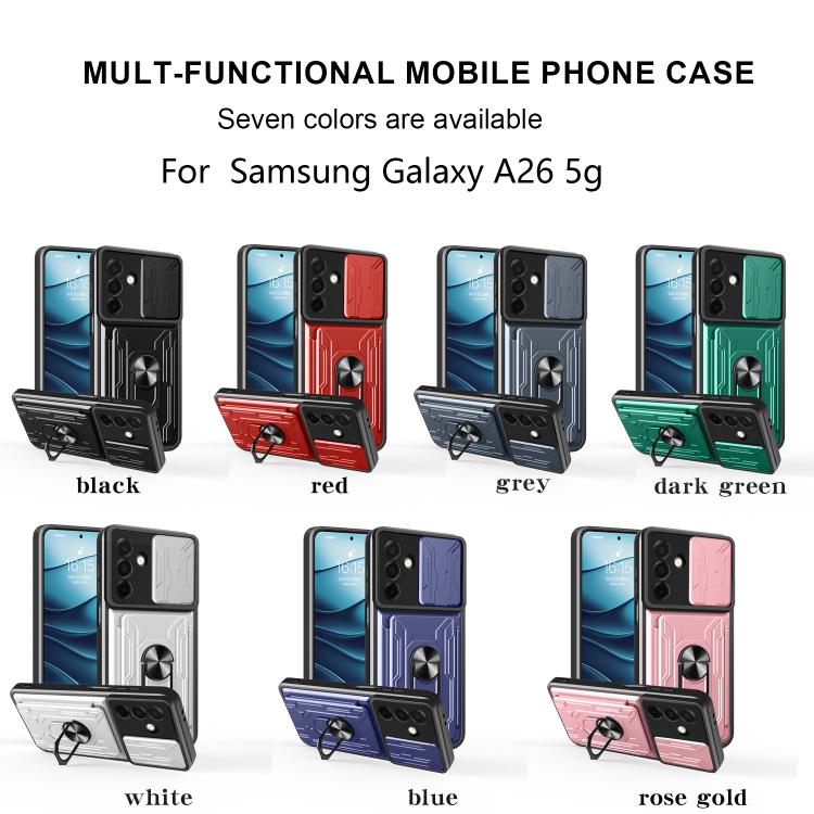 For Samsung Galaxy A26 5G Sliding Camshield TPU+PC Phone Case with Card Slot