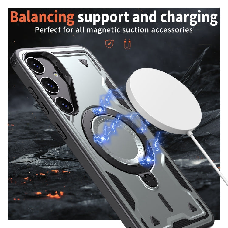 For Samsung Galaxy S24+ 5G PC Hybrid TPU Armor MagSafe Ring Holder Phone Case
