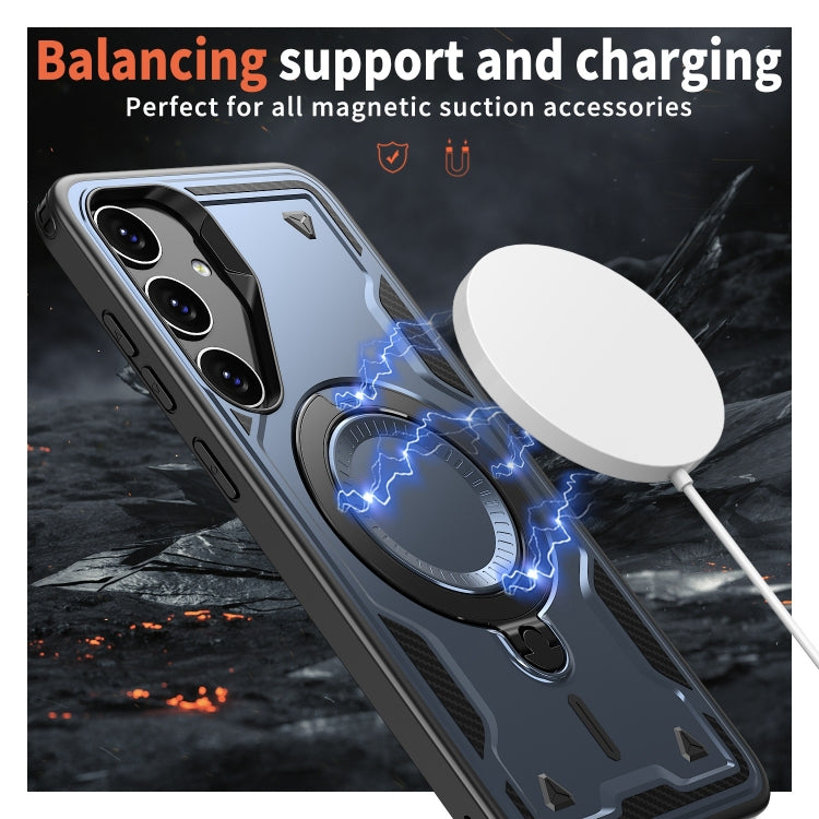 For Samsung Galaxy S24+ 5G PC Hybrid TPU Armor MagSafe Ring Holder Phone Case