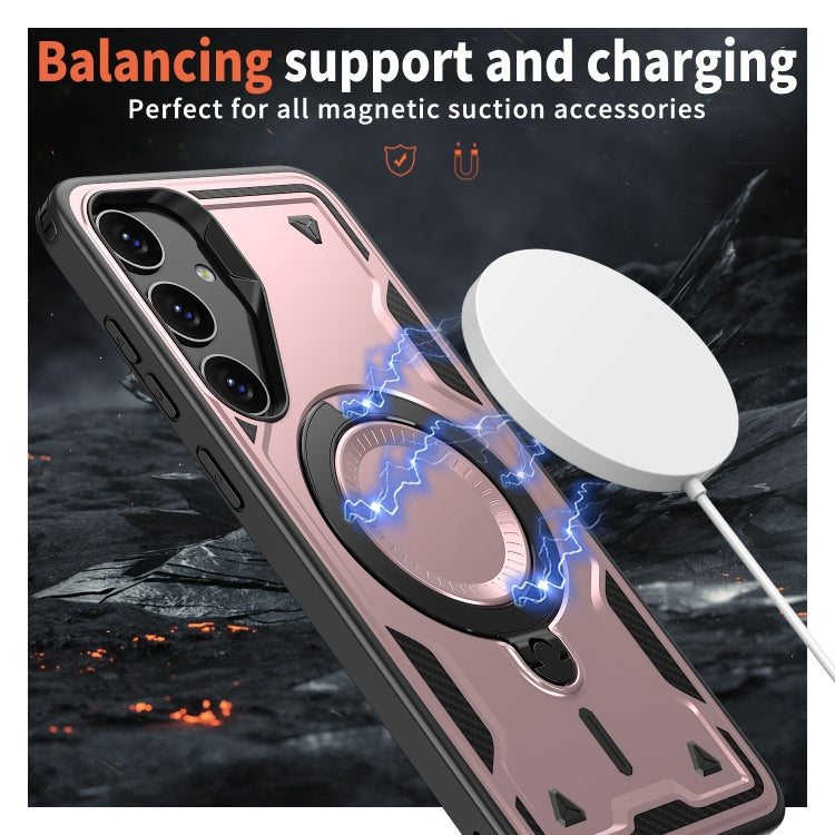 For Samsung Galaxy S24+ 5G PC Hybrid TPU Armor MagSafe Ring Holder Phone Case