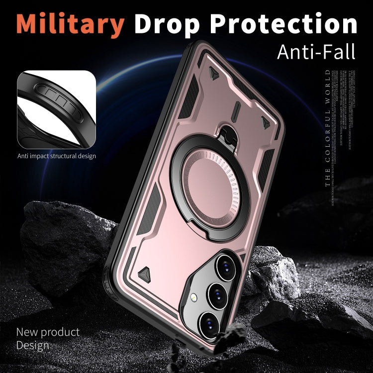 For Samsung Galaxy S24+ 5G PC Hybrid TPU Armor MagSafe Ring Holder Phone Case