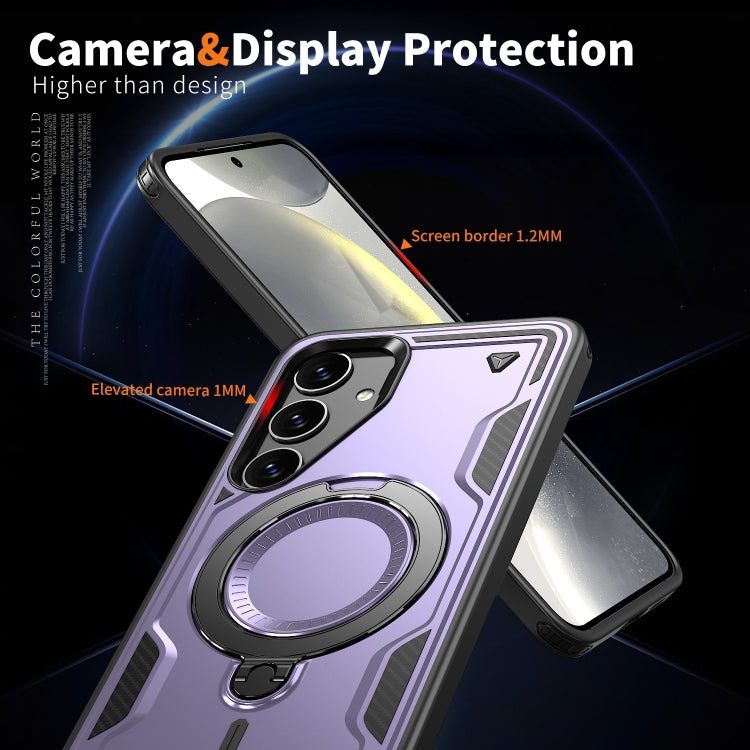 For Samsung Galaxy S24+ 5G PC Hybrid TPU Armor MagSafe Ring Holder Phone Case