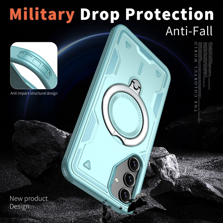 For Samsung Galaxy S24+ 5G PC Hybrid TPU Armor MagSafe Ring Holder Phone Case