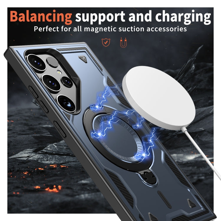 For Samsung Galaxy S24 Ultra 5G PC Hybrid TPU Armor MagSafe Ring Holder Phone Case
