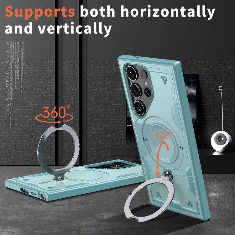 For Samsung Galaxy S24 Ultra 5G PC Hybrid TPU Armor MagSafe Ring Holder Phone Case