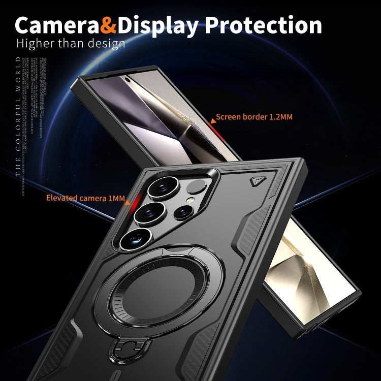 For Samsung Galaxy S23 Ultra 5G PC Hybrid TPU Armor MagSafe Ring Holder Phone Case