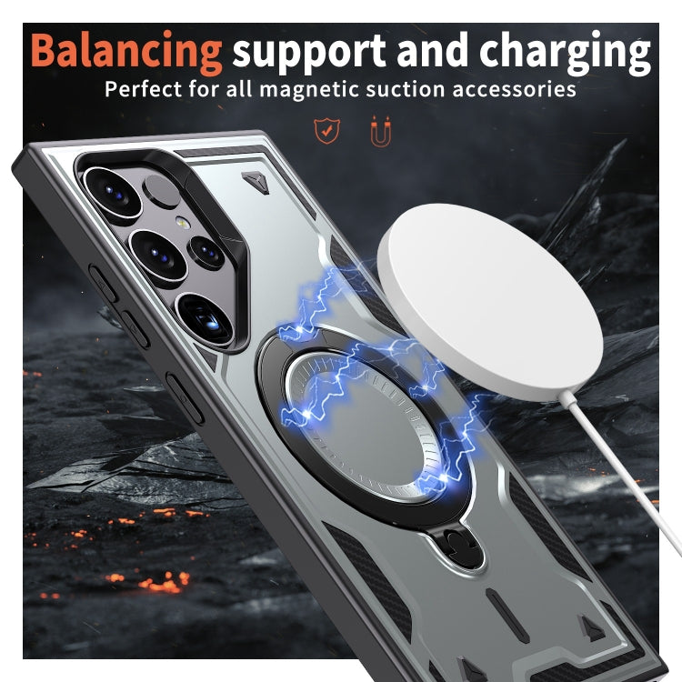 For Samsung Galaxy S23 Ultra 5G PC Hybrid TPU Armor MagSafe Ring Holder Phone Case
