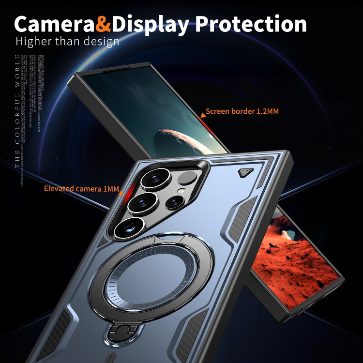 For Samsung Galaxy S25 Ultra 5G PC Hybrid TPU Armor MagSafe Ring Holder Phone Case