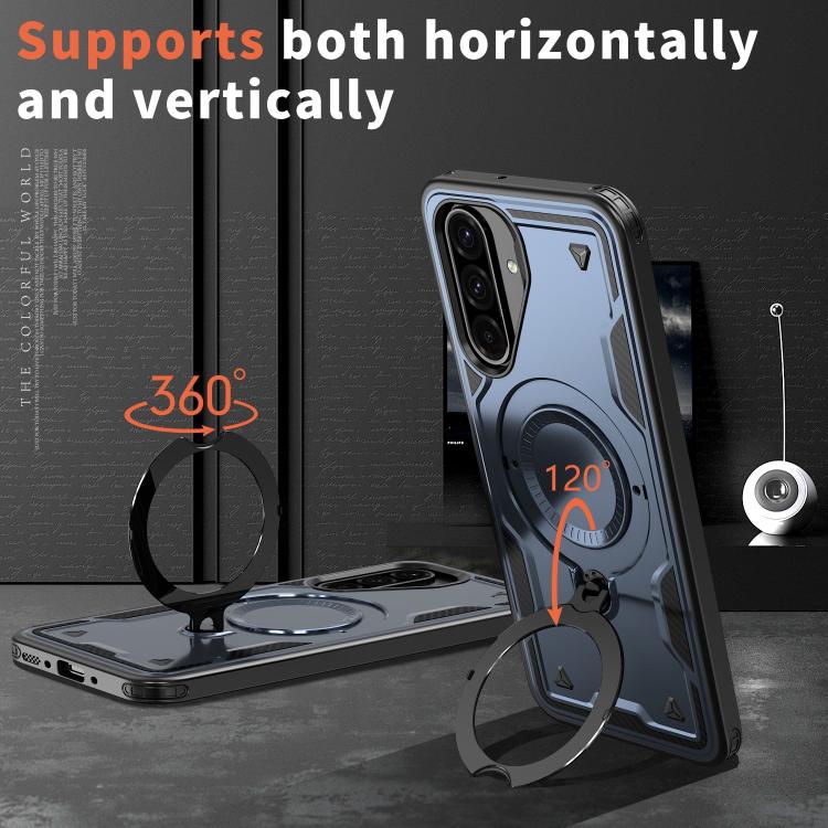 For Samsung Galaxy S25 FE 5G PC Hybrid TPU Armor MagSafe Ring Holder Phone Case
