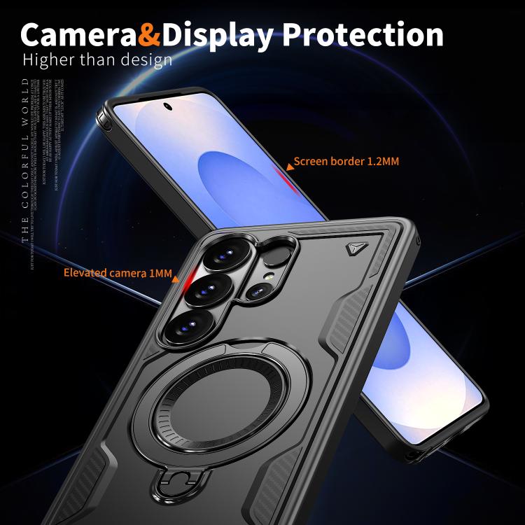 For Samsung Galaxy S26 Ultra 5G PC Hybrid TPU Armor MagSafe Ring Holder Phone Case