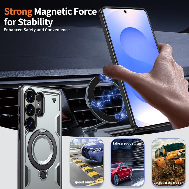 For Samsung Galaxy S26 Ultra 5G PC Hybrid TPU Armor MagSafe Ring Holder Phone Case