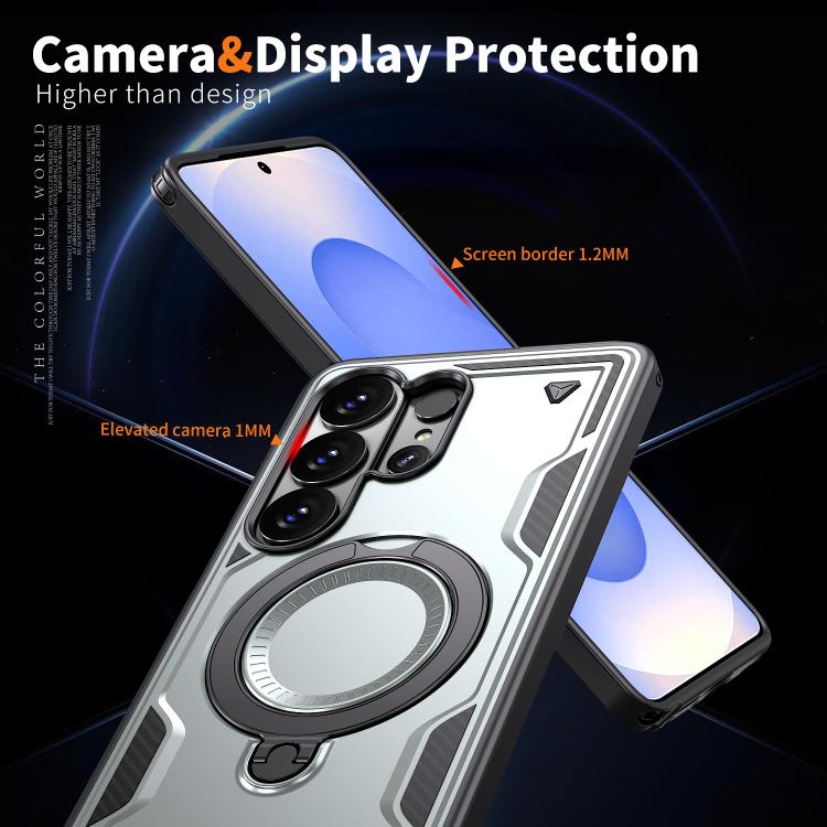 For Samsung Galaxy S26 Ultra 5G PC Hybrid TPU Armor MagSafe Ring Holder Phone Case