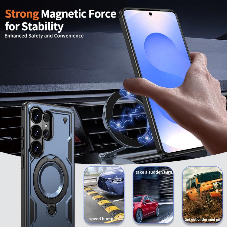 For Samsung Galaxy S26 Ultra 5G PC Hybrid TPU Armor MagSafe Ring Holder Phone Case