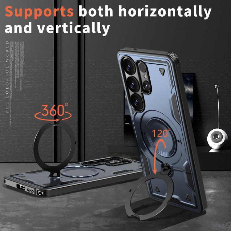 For Samsung Galaxy S26 Ultra 5G PC Hybrid TPU Armor MagSafe Ring Holder Phone Case