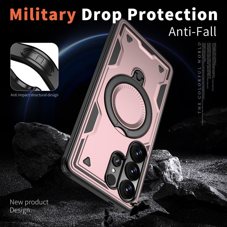 For Samsung Galaxy S26 Ultra 5G PC Hybrid TPU Armor MagSafe Ring Holder Phone Case