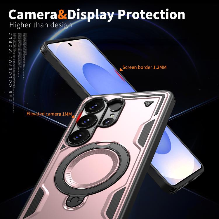 For Samsung Galaxy S26 Ultra 5G PC Hybrid TPU Armor MagSafe Ring Holder Phone Case