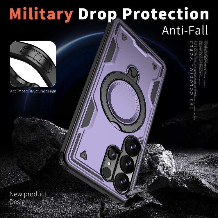 For Samsung Galaxy S26 Ultra 5G PC Hybrid TPU Armor MagSafe Ring Holder Phone Case