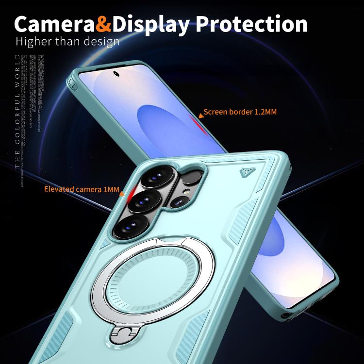 For Samsung Galaxy S26 Ultra 5G PC Hybrid TPU Armor MagSafe Ring Holder Phone Case