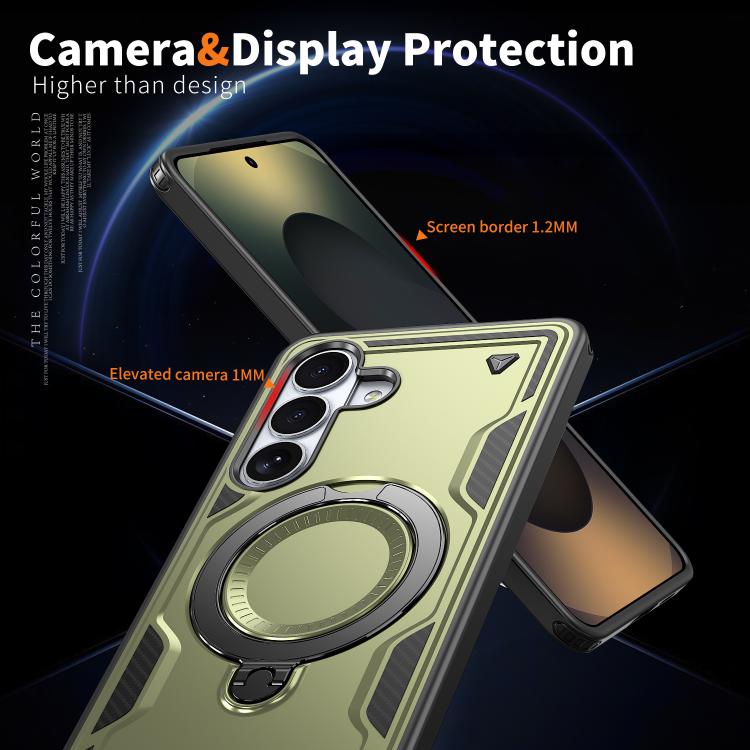 For Samsung Galaxy S26+ 5G PC Hybrid TPU Armor MagSafe Ring Holder Phone Case