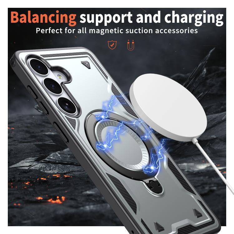 For Samsung Galaxy S26+ 5G PC Hybrid TPU Armor MagSafe Ring Holder Phone Case