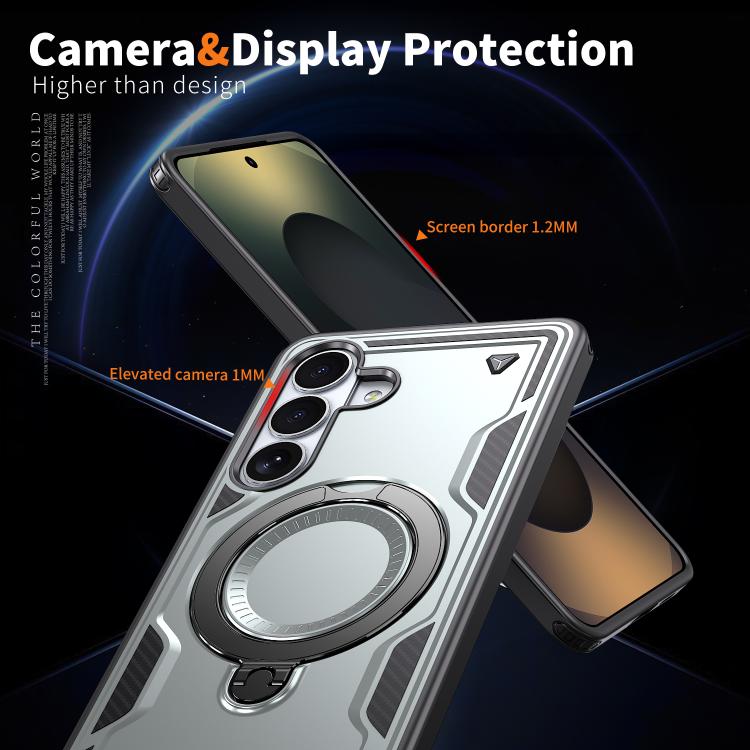 For Samsung Galaxy S26+ 5G PC Hybrid TPU Armor MagSafe Ring Holder Phone Case