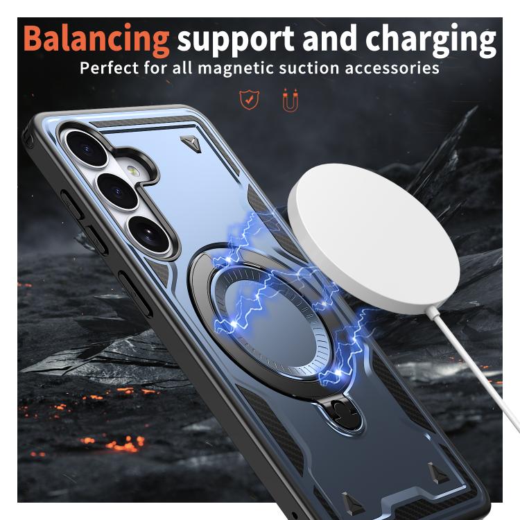 For Samsung Galaxy S26+ 5G PC Hybrid TPU Armor MagSafe Ring Holder Phone Case