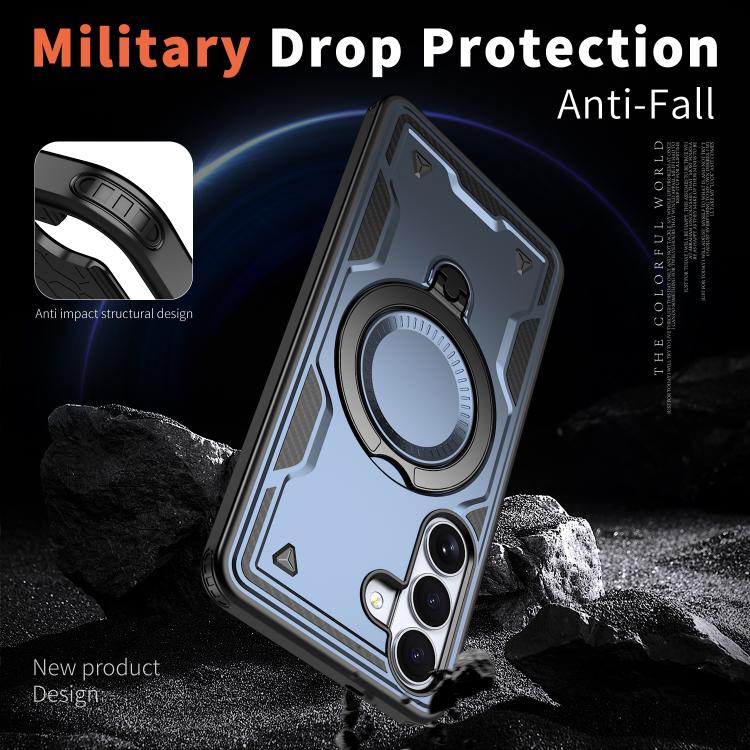 For Samsung Galaxy S26+ 5G PC Hybrid TPU Armor MagSafe Ring Holder Phone Case