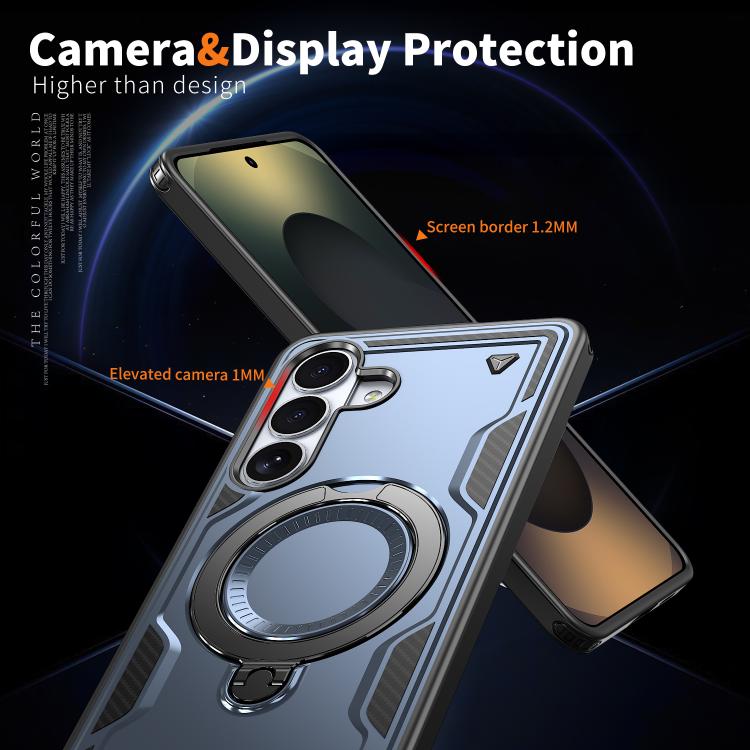 For Samsung Galaxy S26+ 5G PC Hybrid TPU Armor MagSafe Ring Holder Phone Case
