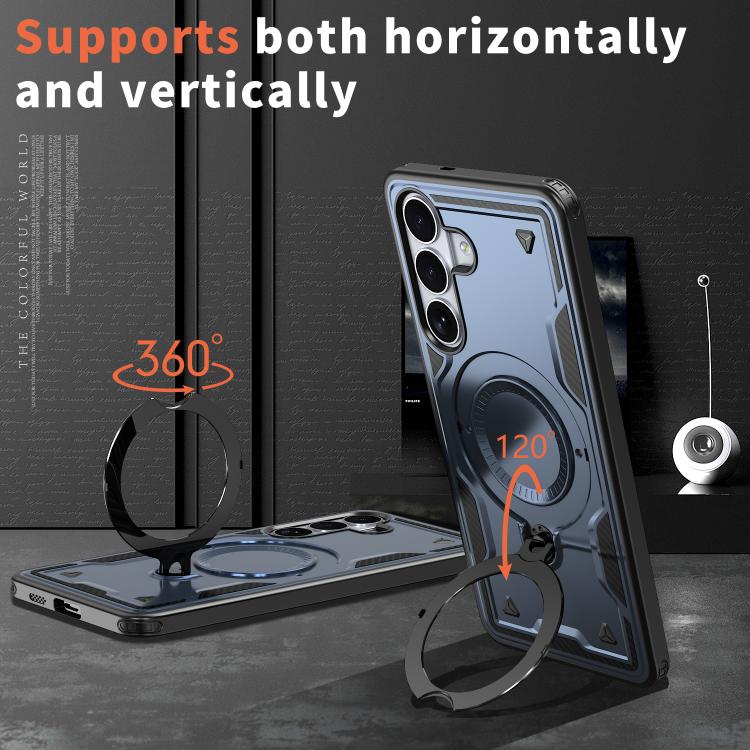 For Samsung Galaxy S26+ 5G PC Hybrid TPU Armor MagSafe Ring Holder Phone Case