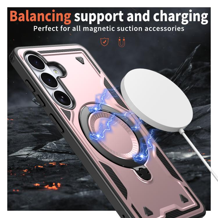 For Samsung Galaxy S26+ 5G PC Hybrid TPU Armor MagSafe Ring Holder Phone Case