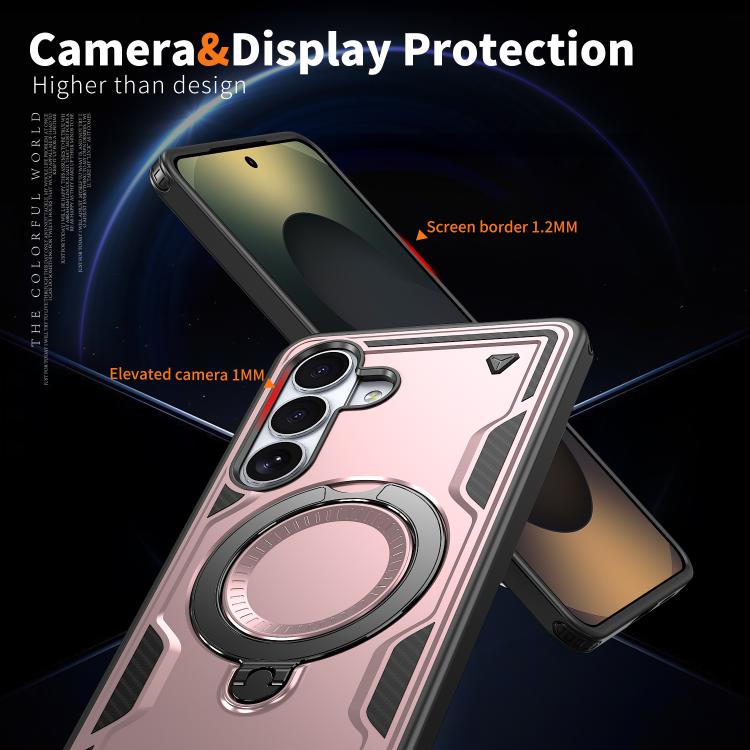 For Samsung Galaxy S26+ 5G PC Hybrid TPU Armor MagSafe Ring Holder Phone Case