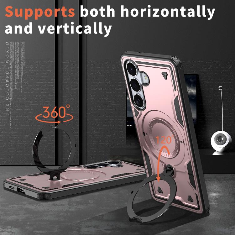 For Samsung Galaxy S26+ 5G PC Hybrid TPU Armor MagSafe Ring Holder Phone Case