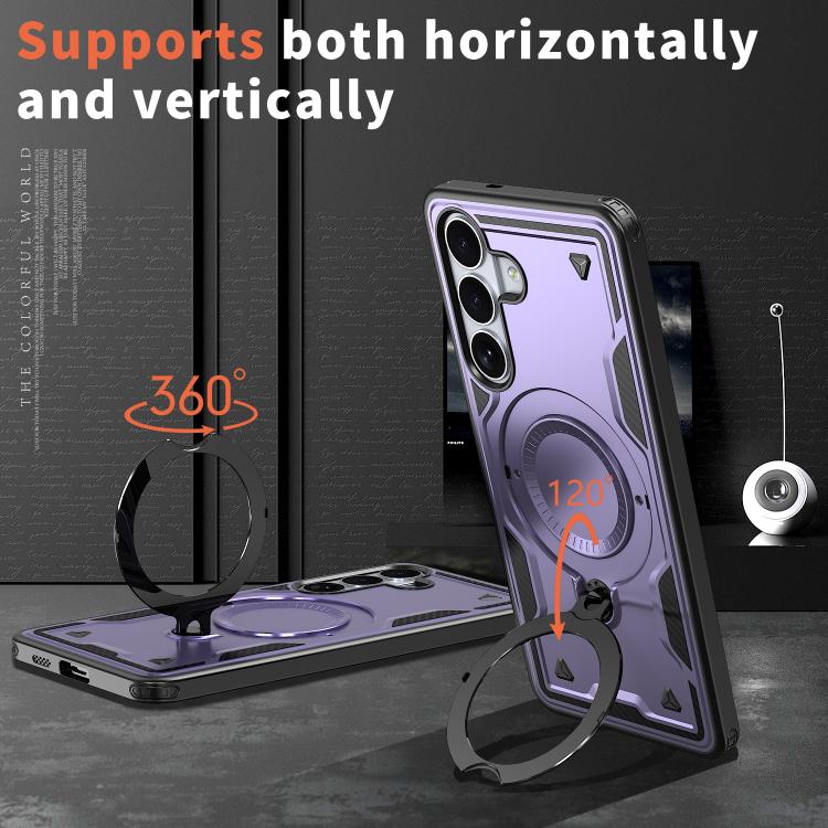 For Samsung Galaxy S26+ 5G PC Hybrid TPU Armor MagSafe Ring Holder Phone Case