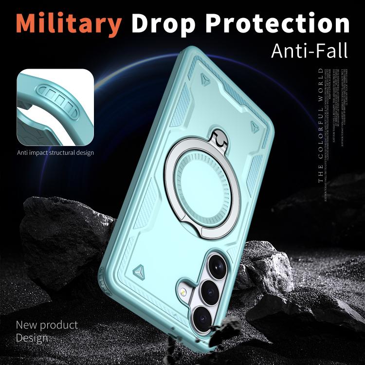 For Samsung Galaxy S26+ 5G PC Hybrid TPU Armor MagSafe Ring Holder Phone Case