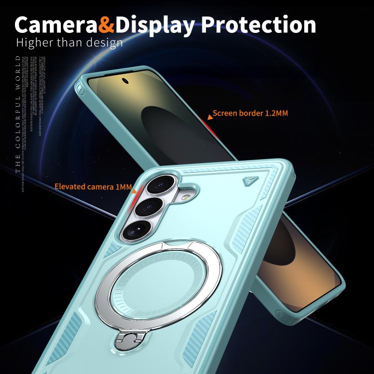 For Samsung Galaxy S26+ 5G PC Hybrid TPU Armor MagSafe Ring Holder Phone Case