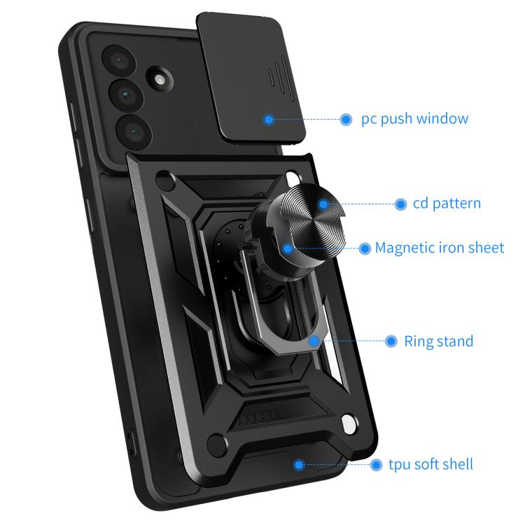 For Samsung Galaxy A36 5G Sliding Camera Cover Design TPU+PC Phone Case