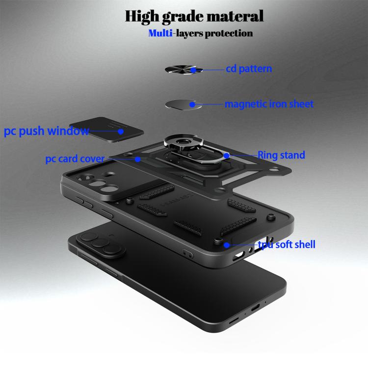 For Samsung Galaxy A37 5G Sliding Camera Cover Design TPU+PC Phone Case