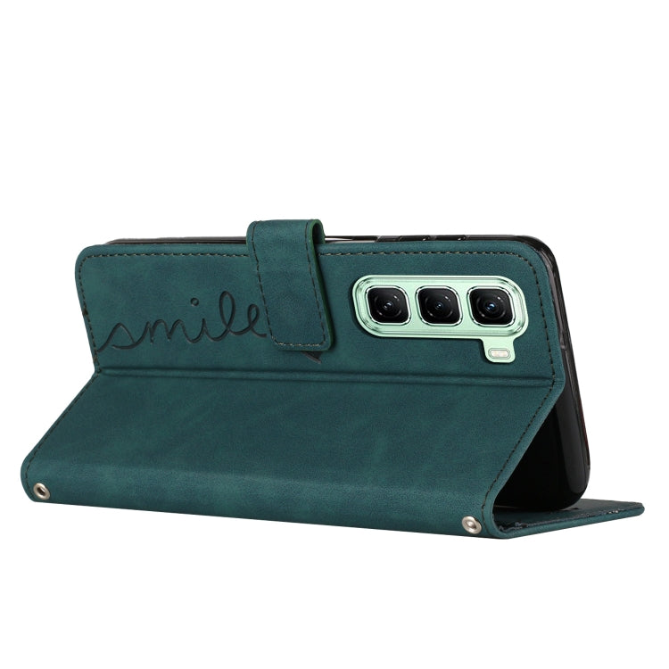 For Infinix Hot 50 5G Skin Feel Heart Embossed Leather Phone Case