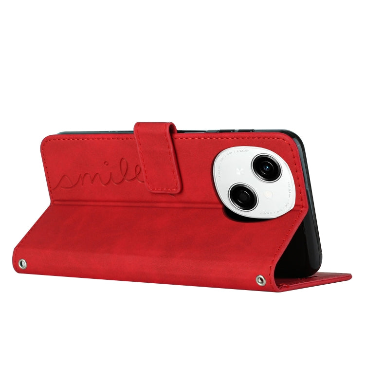 For Tecno Spark Go 1 Skin Feel Heart Embossed Leather Phone Case