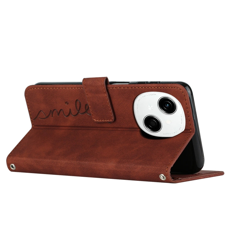 For Tecno Spark Go 1 Skin Feel Heart Embossed Leather Phone Case