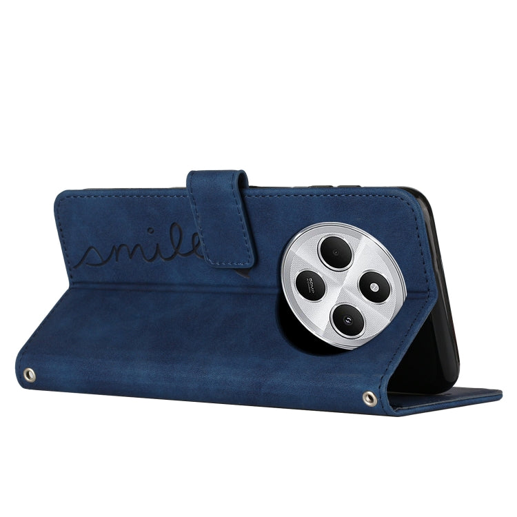 For Redmi 14C 4G Skin Feel Heart Embossed Leather Phone Case