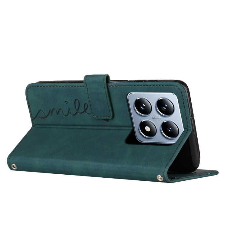 For Xiaomi 14T Pro Skin Feel Heart Embossed Leather Phone Case