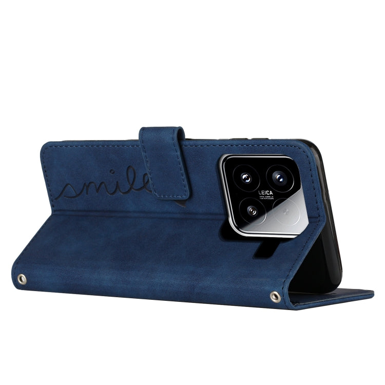 For Xiaomi 15 Skin Feel Heart Embossed Leather Phone Case