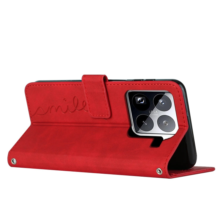 For Xiaomi 15 Pro Skin Feel Heart Embossed Leather Phone Case