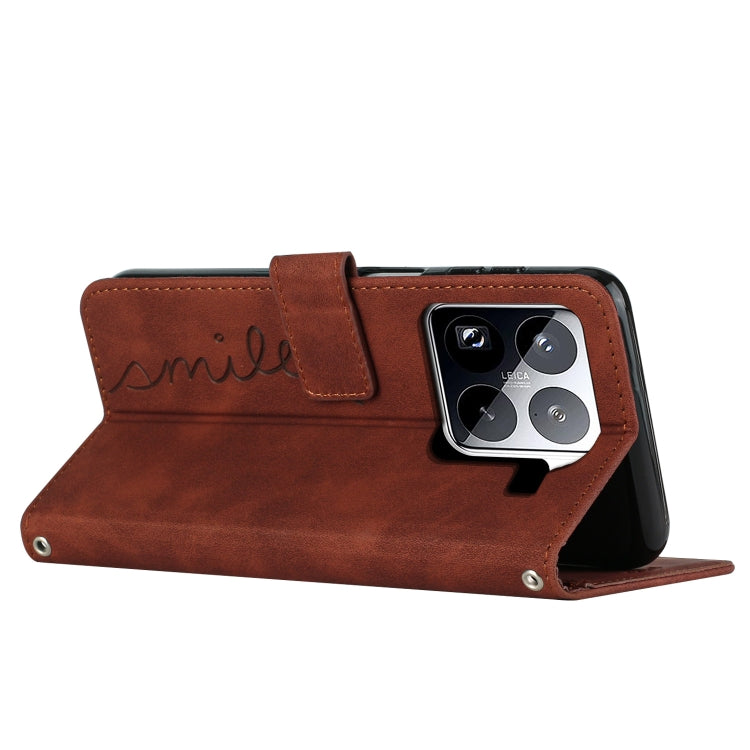 For Xiaomi 15 Pro Skin Feel Heart Embossed Leather Phone Case