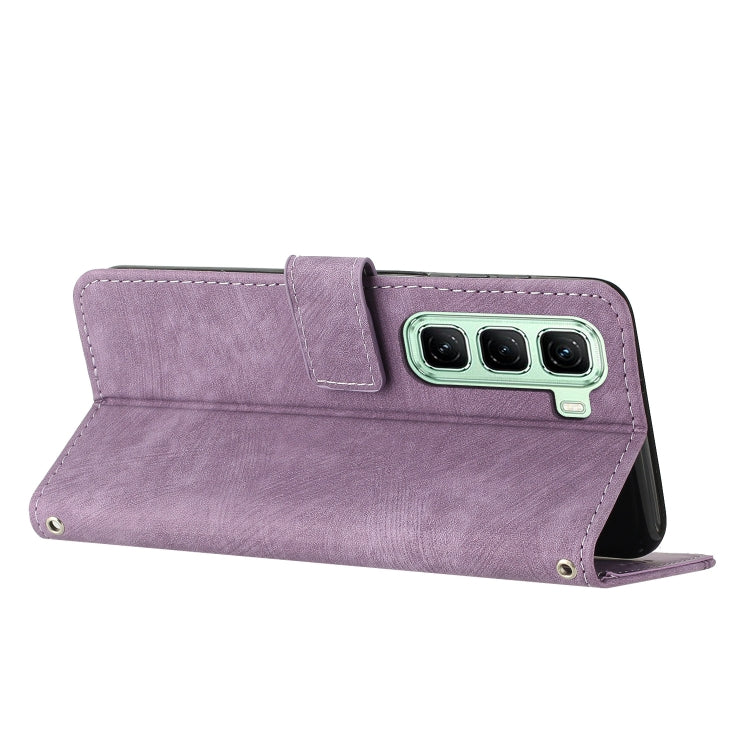 For Infinix Hot 50 4G Skin Feel Stripe Pattern Leather Phone Case